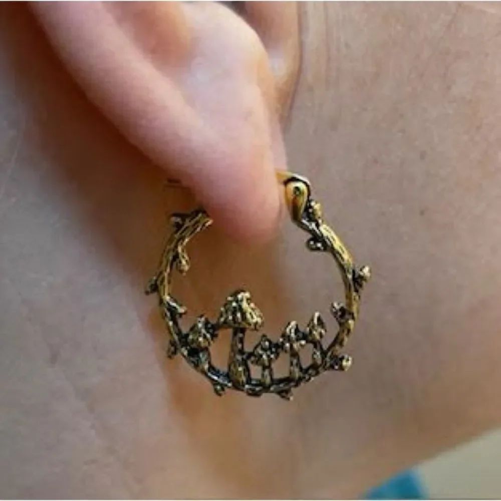 Mushroom hoop earrings N1067